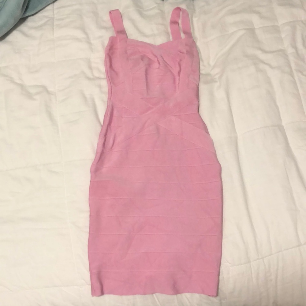 Baby pink bandage dress